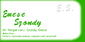 emese szondy business card